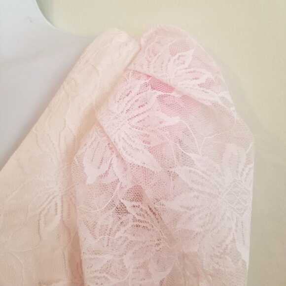 Alicia 7 8 Pink Floral Lace Fairy Tale Princess Dress Vintage USA Victorian Rege - Picture 10 of 11